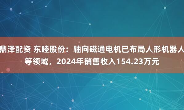 鼎泽配资 东睦股份：轴向磁通电机已布局人形机器人等领域，2024年销售收入154.23万元