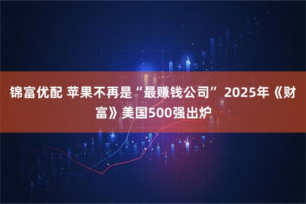 锦富优配 苹果不再是“最赚钱公司” 2025年《财富》美国500强出炉