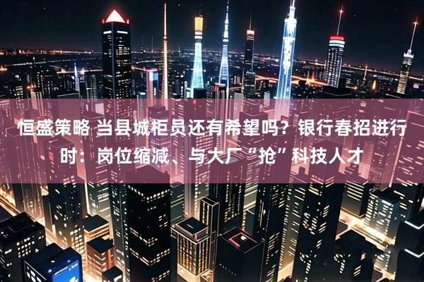 恒盛策略 当县城柜员还有希望吗？银行春招进行时：岗位缩减、与大厂“抢”科技人才
