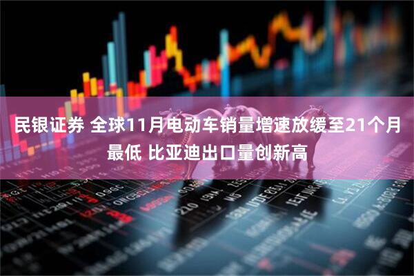 民银证券 全球11月电动车销量增速放缓至21个月最低 比亚迪出口量创新高
